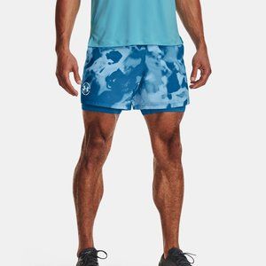 Men's Under Armour UA Iso-Chill Up The Pace 2-in-1‎ Printed Shorts Size 2XL NEW